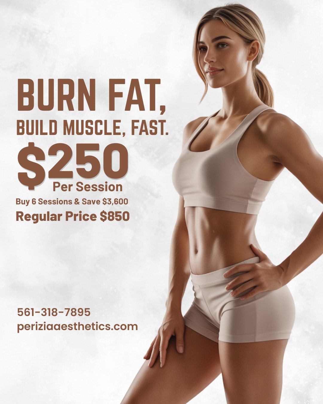 Emsculpt Special: Just $250 Per Session (Down from $850) When You Buy 6 — Available Now in Jupiter
Perizia Aesthetics brings this limited-time offer to help you reach your fitness and aesthetic goals. Emsculpt uses high-intensity technology to contract muscles far beyond what workouts can do — ideal for abs, arms, glutes, or thighs. Treatments are fast, safe, and effective.
#PeriziaAesthetics #EmsculptFlorida #BodySculptingJupiter #MuscleDefinition #NonSurgicalTreatment #JupiterBeauty #BodyGoals