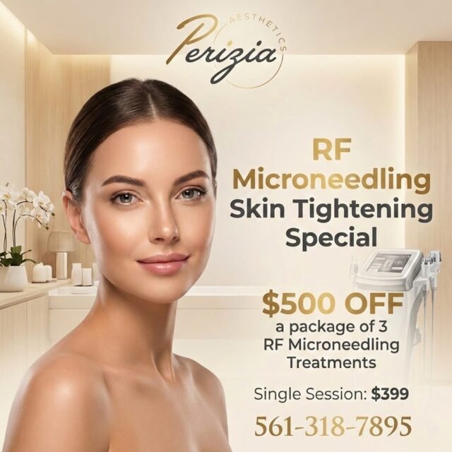 Tighter, smoother skin starts now.
If you’re noticing laxity, fine lines, or loss of firmness, this is your sign to act. Perizia Aesthetics in Jupiter, Florida is offering a limited-time RF Microneedling Skin Tightening Special designed to firm, smooth, and rejuvenate your skin.
Right now, get $500 OFF a package of 3 RF Microneedling treatments, or try a single session for $399. This advanced treatment stimulates collagen production to improve texture, tone, and overall skin tightness with minimal downtime.
This special won’t last and appointments are limited. Call or text today to secure your spot.
561-318-7895
#PeriziaAesthetics #RFMicroneedling #SkinTightening #JupiterFL #CollagenBoost #AntiAgingTreatment #GlowingSkin #AestheticSpecial #LimitedTimeOffer