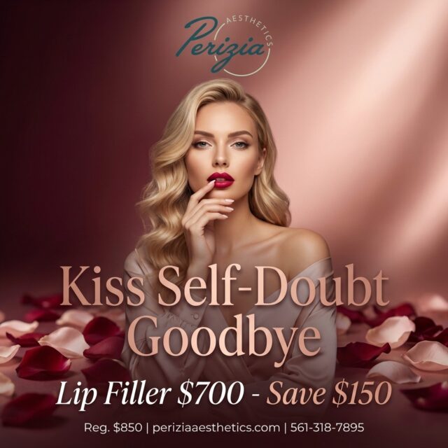 Luxury treatment. Seasonal savings.

Our Valentine’s Special lets you enjoy expert lip filler treatment while saving $150. Every appointment is customized to enhance your natural features—never a one-size-fits-all approach.

Valentine’s Special:
Lip Filler $700 – Save $150

Located in Jupiter, FL. Appointments are limited.

#LipEnhancement #JupiterAesthetics #ValentinesSavings #periziaaesthetics