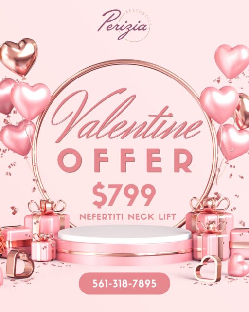 Looking for a Valentine’s gift that delivers real results?

Our Nefertiti Neck Lift is designed to define the jawline, smooth the neck, and create a more lifted, sculpted appearance—without surgery.

Valentine’s Offer:
Nefertiti Neck Lift – $799

This limited-time special is perfect if you’ve been wanting more definition and a refined profile just in time for Valentine’s Day.

Available at Perizia Aesthetics in Jupiter, FL. Appointments are limited.

#NefertitiNeckLift #ValentinesOffer #PeriziaAesthetics #JupiterFL #JawlineDefinition