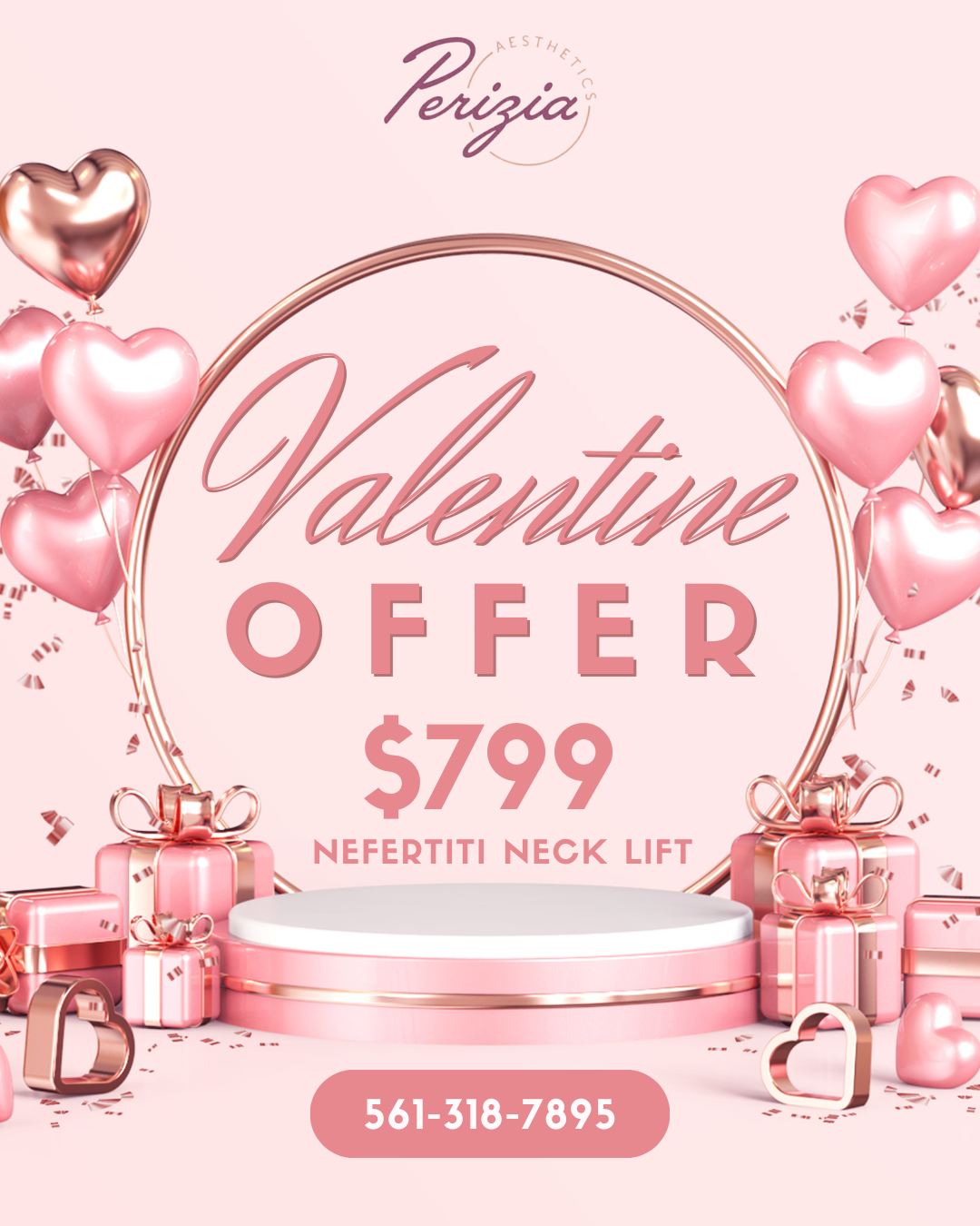 Looking for a Valentine’s gift that delivers real results?

Our Nefertiti Neck Lift is designed to define the jawline, smooth the neck, and create a more lifted, sculpted appearance—without surgery.

Valentine’s Offer:
Nefertiti Neck Lift – $799

This limited-time special is perfect if you’ve been wanting more definition and a refined profile just in time for Valentine’s Day.

Available at Perizia Aesthetics in Jupiter, FL. Appointments are limited.

#NefertitiNeckLift #ValentinesOffer #PeriziaAesthetics #JupiterFL #JawlineDefinition